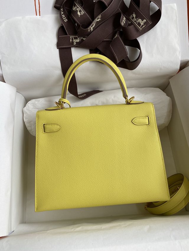 Hermes original epsom leather kelly 25 bag K25-1 lime