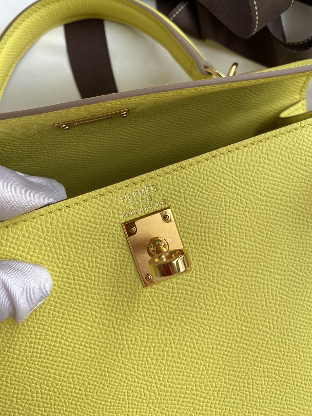 Hermes original epsom leather kelly 25 bag K25-1 lime
