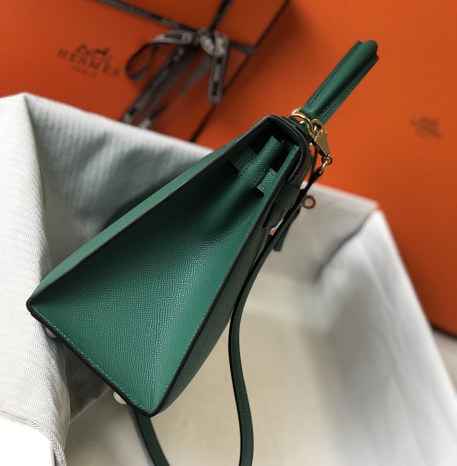 Hermes original epsom leather kelly 25 bag K25-1 malachite