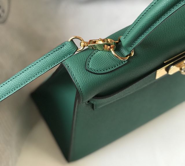 Hermes original epsom leather kelly 25 bag K25-1 malachite