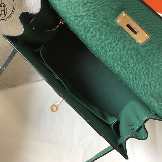 Hermes original epsom leather kelly 25 bag K25-1 malachite
