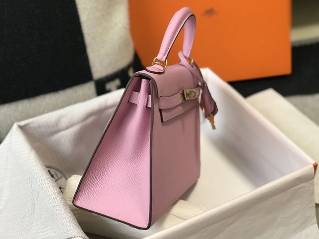 Hermes original epsom leather kelly 28 bag K28-2 mauve sylvestre