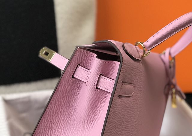 Hermes original epsom leather kelly 28 bag K28-2 mauve sylvestre