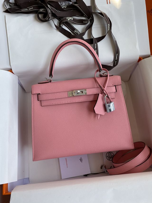 Hermes original epsom leather kelly 32 bag K32-1 rose confetti