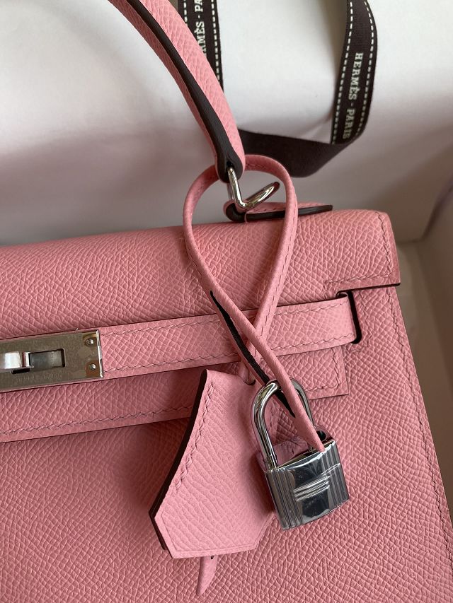 Hermes original epsom leather kelly 32 bag K32-1 rose confetti