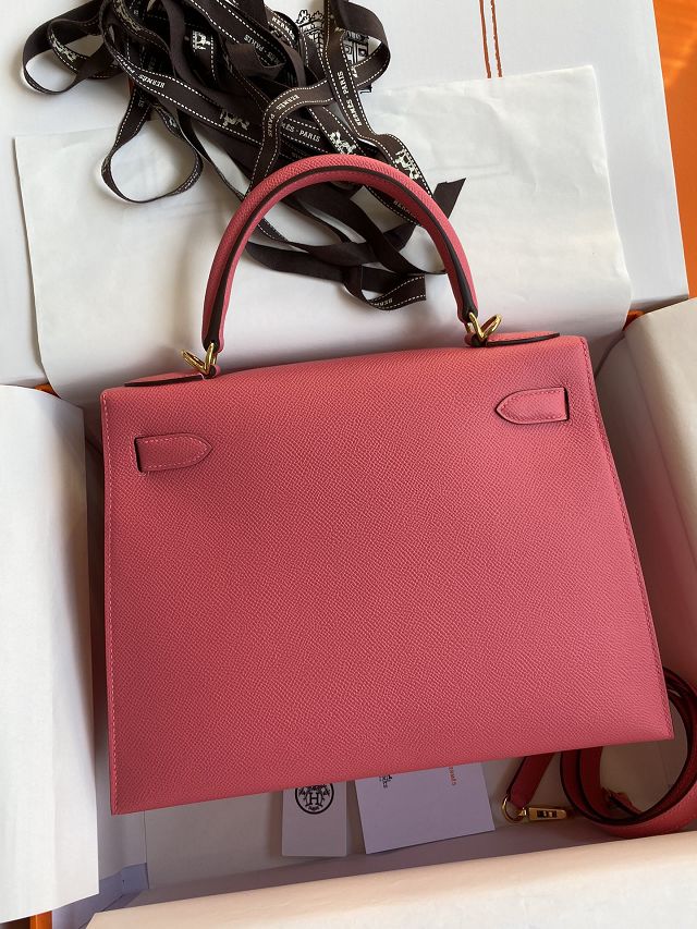 Hermes original epsom leather kelly 25 bag K25-1 rose lipstick
