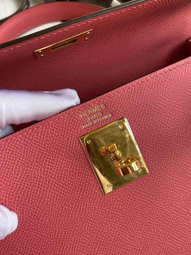 Hermes original epsom leather kelly 25 bag K25-1 rose lipstick