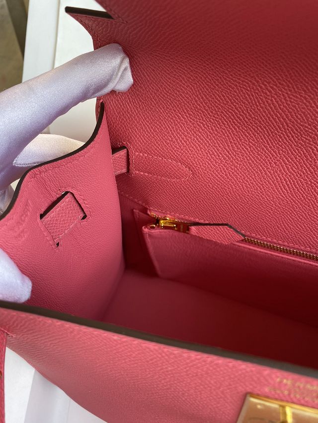 Hermes original epsom leather kelly 25 bag K25-1 rose lipstick