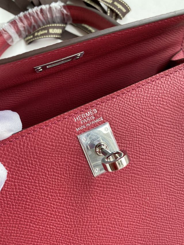 Hermes original epsom leather kelly 28 bag K28-2 ruby