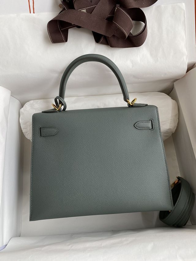 Hermes original epsom leather kelly 28 bag K28-2 vert amande	