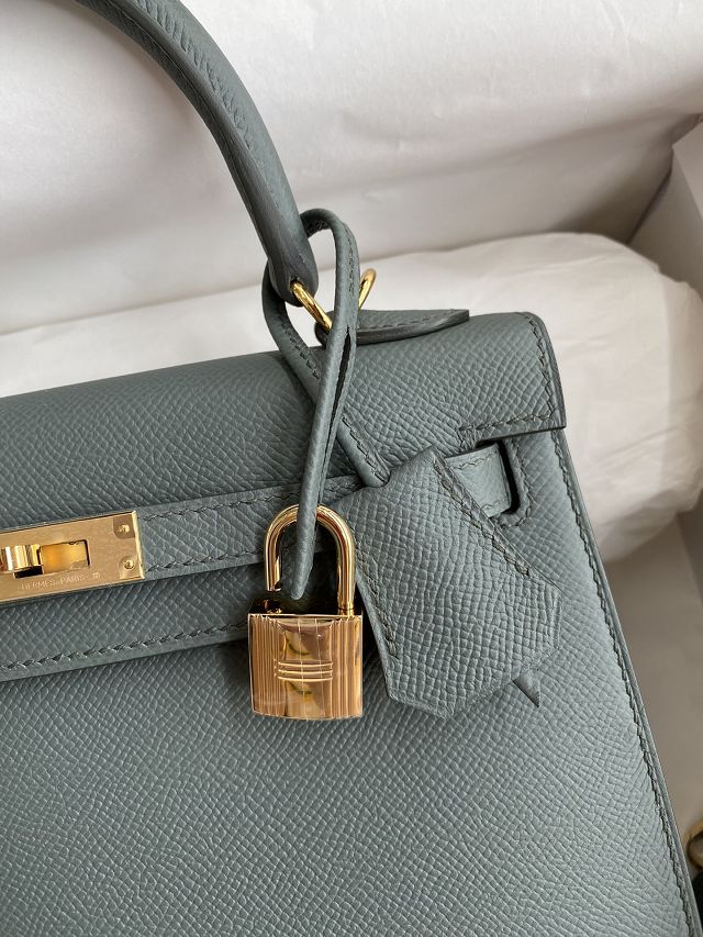 Hermes original epsom leather kelly 28 bag K28-2 vert amande	