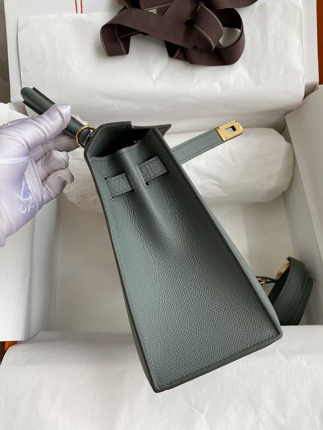 Hermes original epsom leather kelly 28 bag K28-2 vert amande	