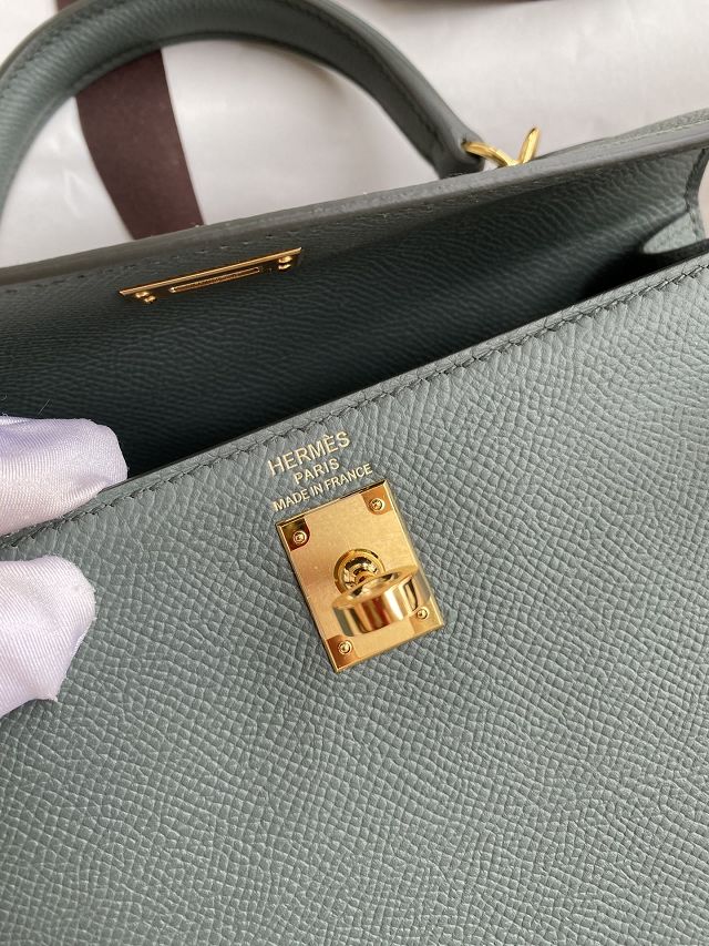 Hermes original epsom leather kelly 28 bag K28-2 vert amande	