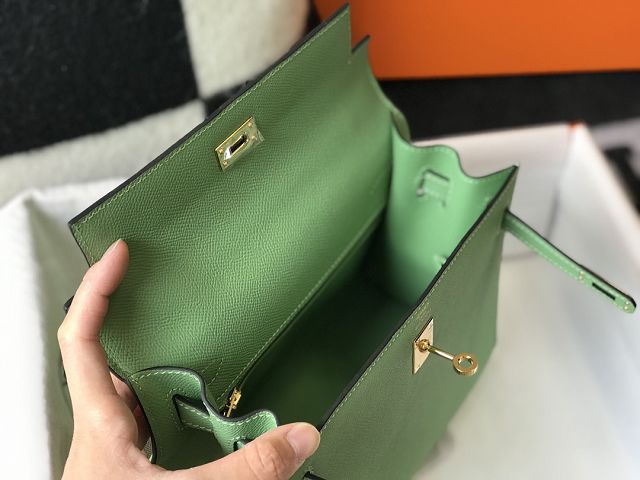 Hermes original epsom leather kelly 25 bag K25-1 vert criquet