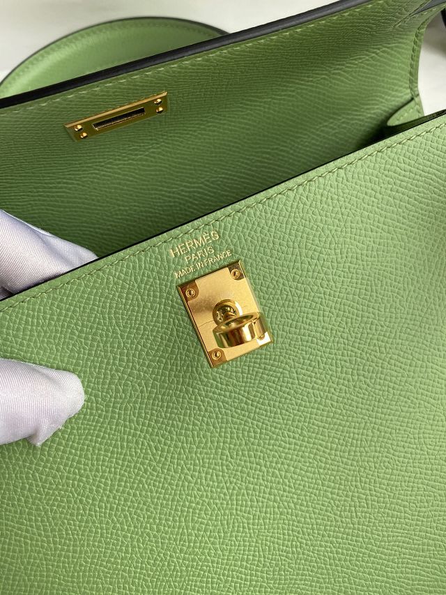 Hermes original epsom leather kelly 25 bag K25-1 vert criquet