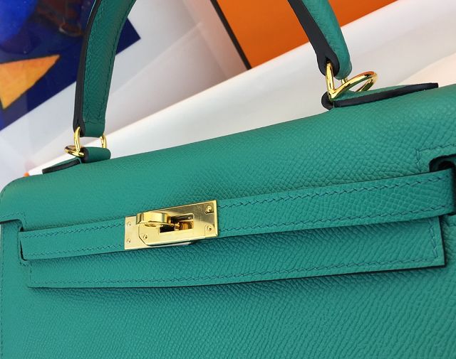 Hermes original epsom leather kelly 28 bag K28-2 vert verone