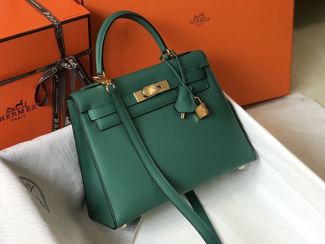 Hermes original epsom leather kelly 28 bag K28-2 vert vertigo
