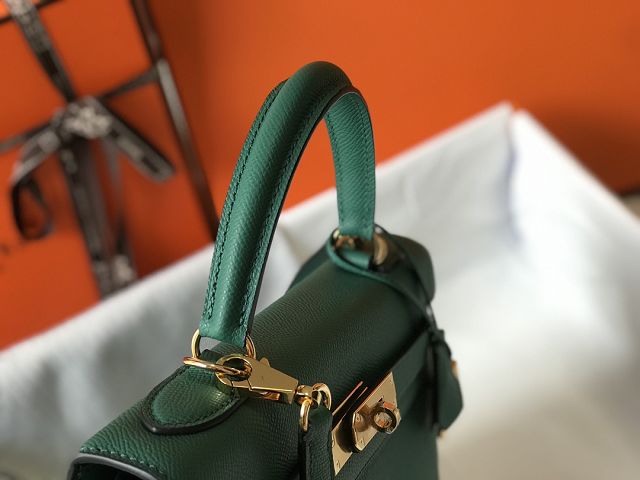 Hermes original epsom leather kelly 28 bag K28-2 vert vertigo