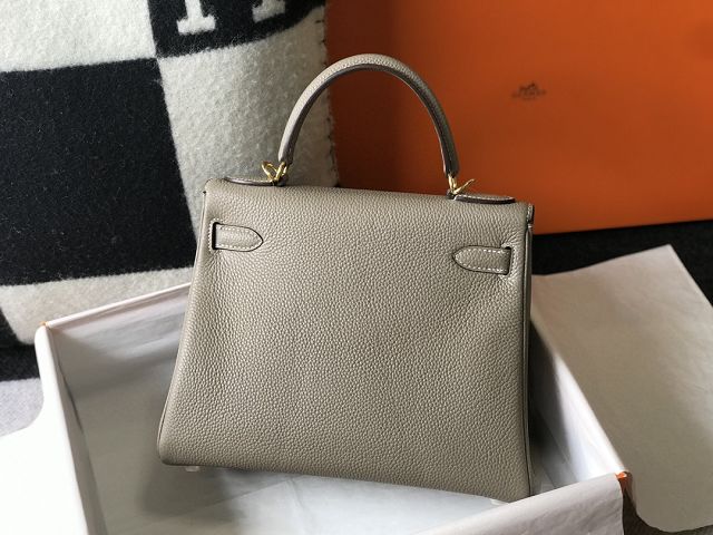 Hermes original togo leather kelly 32 bag K32-1 grey tourterelle
