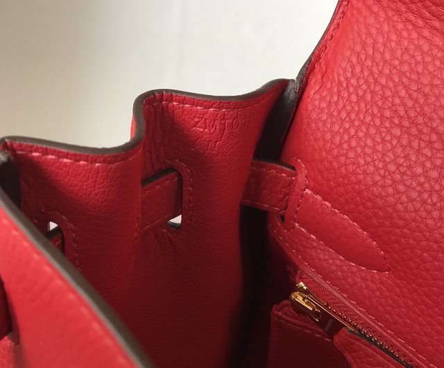 Hermes original togo leather kelly 25 bag K25 rouge casaque