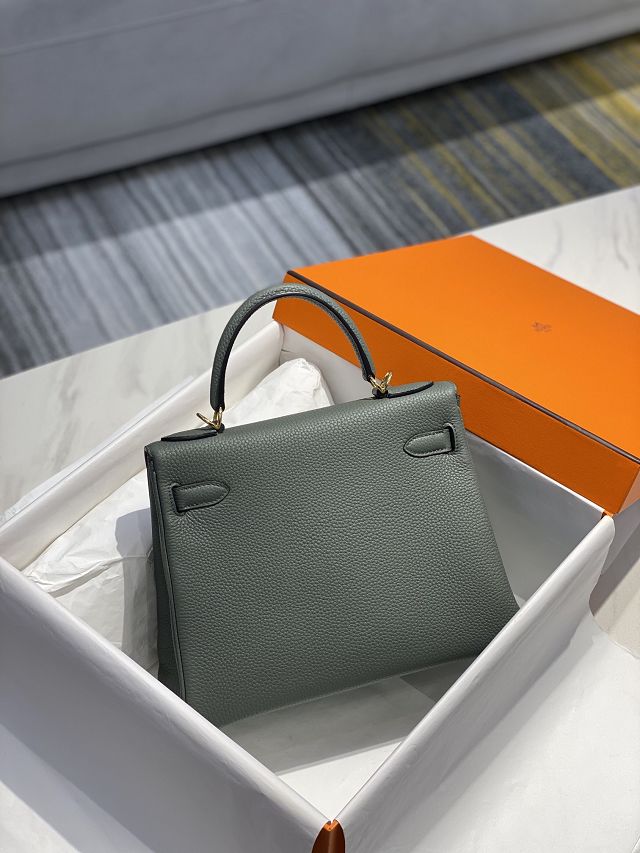 Hermes original togo leather kelly 28 bag K28 vert amande