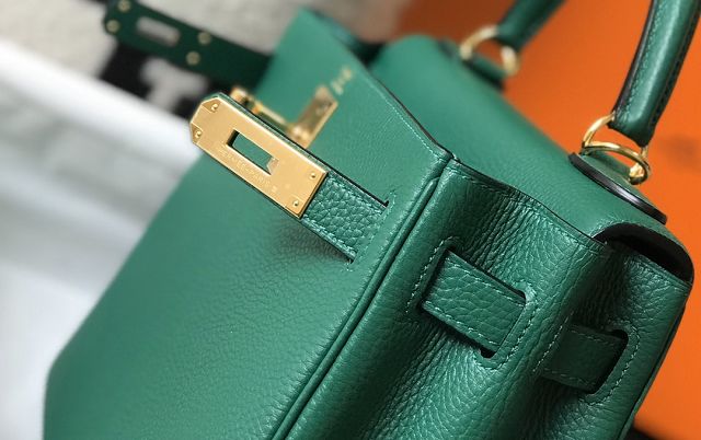 Hermes original togo leather kelly 28 bag K28 vert vertigo