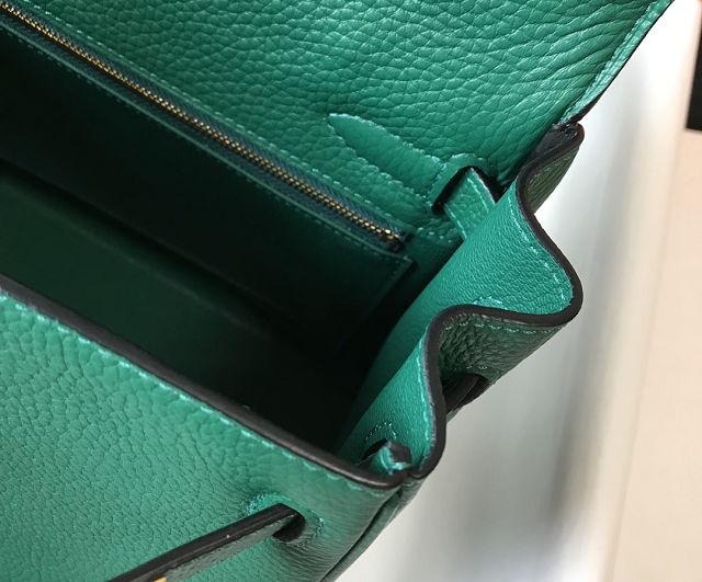 Hermes original togo leather kelly 28 bag K28 vert vertigo