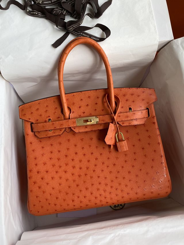 Hermes genuine ostrich leather birkin 35 bag K350 