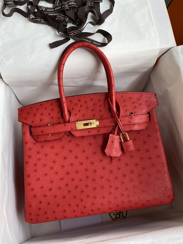Hermes genuine ostrich leather birkin 35 bag K350 