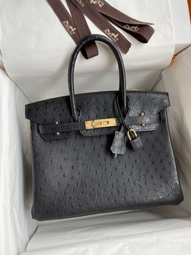 Hermes genuine ostrich leather birkin 35 bag K350 