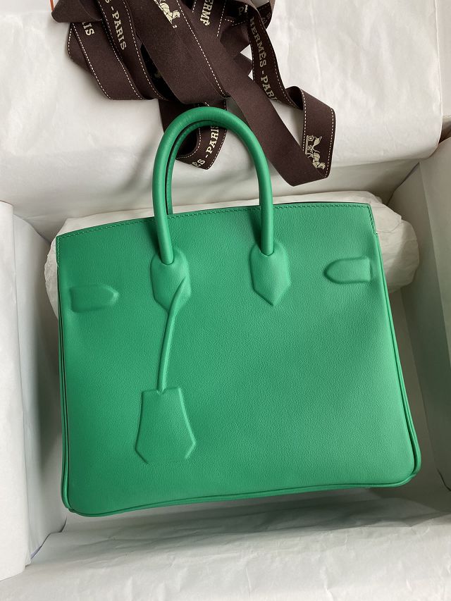 Hermes handmade original calfskin shadow birkin bag BK0037 menthe 