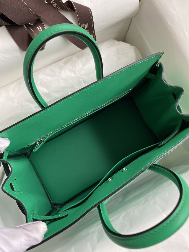 Hermes handmade original calfskin shadow birkin bag BK0037 menthe 