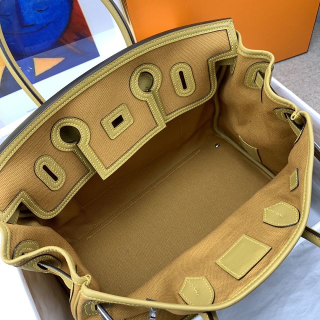 Hermes original canvas birkin 35 cargo bag BK0038 sesame 