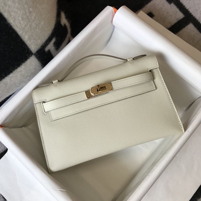Hermes original epsom leather mini kelly 22 clutch K012 craie 