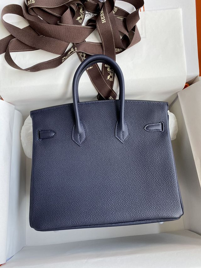 Hermes original togo leather birkin 30 bag H30-1 blue nuit