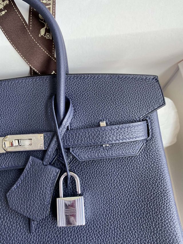Hermes original togo leather birkin 30 bag H30-1 blue nuit