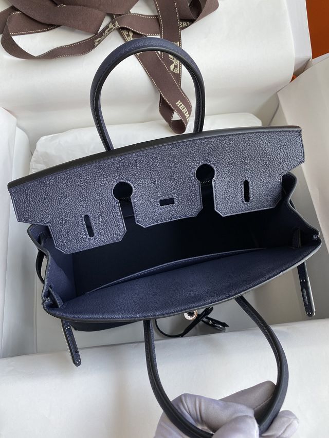 Hermes original togo leather birkin 30 bag H30-1 blue nuit