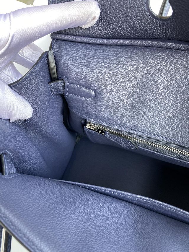 Hermes original togo leather birkin 30 bag H30-1 blue nuit