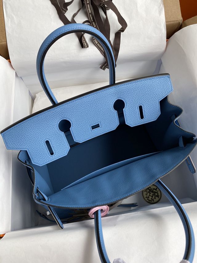 Hermes original togo leather birkin 35 bag H35-1 blue paradise