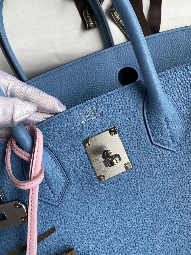 Hermes original togo leather birkin 35 bag H35-1 blue paradise