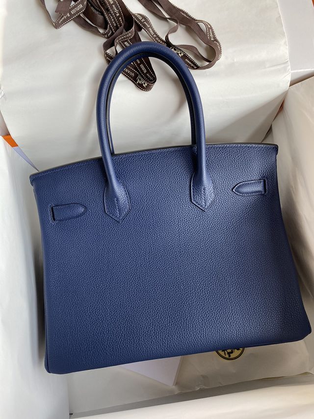 Hermes original togo leather birkin 30 bag H30-1 blue sapphire