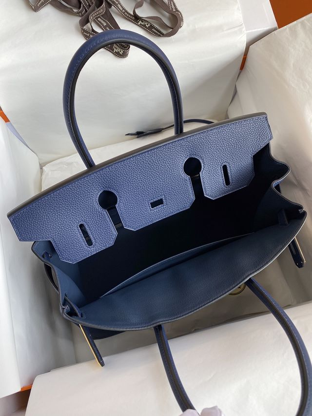 Hermes original togo leather birkin 30 bag H30-1 blue sapphire