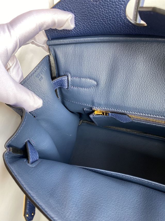 Hermes original togo leather birkin 30 bag H30-1 blue sapphire