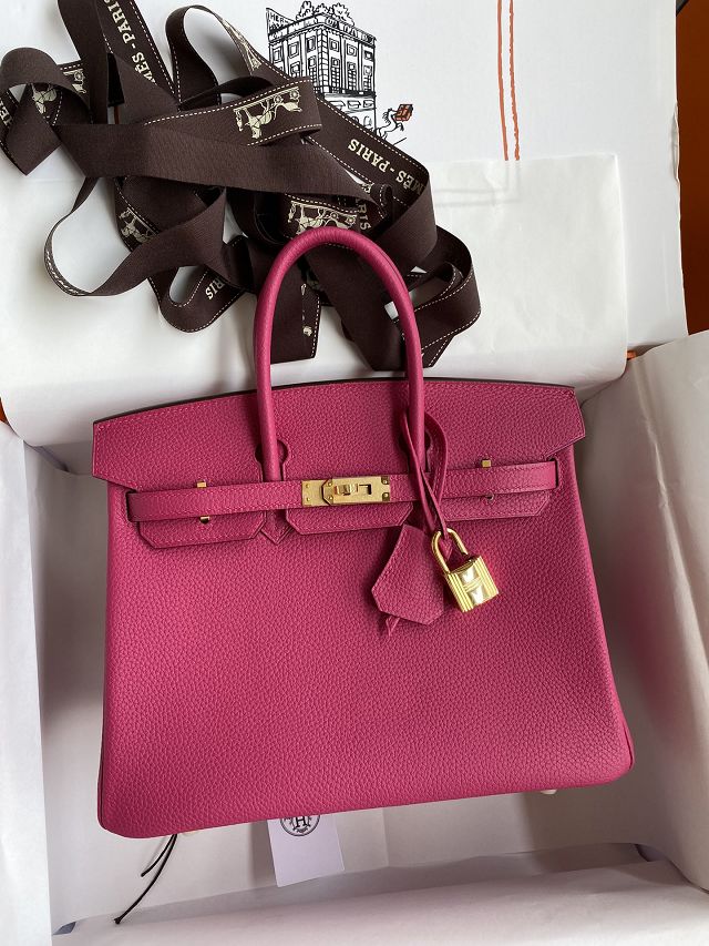 Hermes original togo leather birkin 30 bag H30-1 fuschia