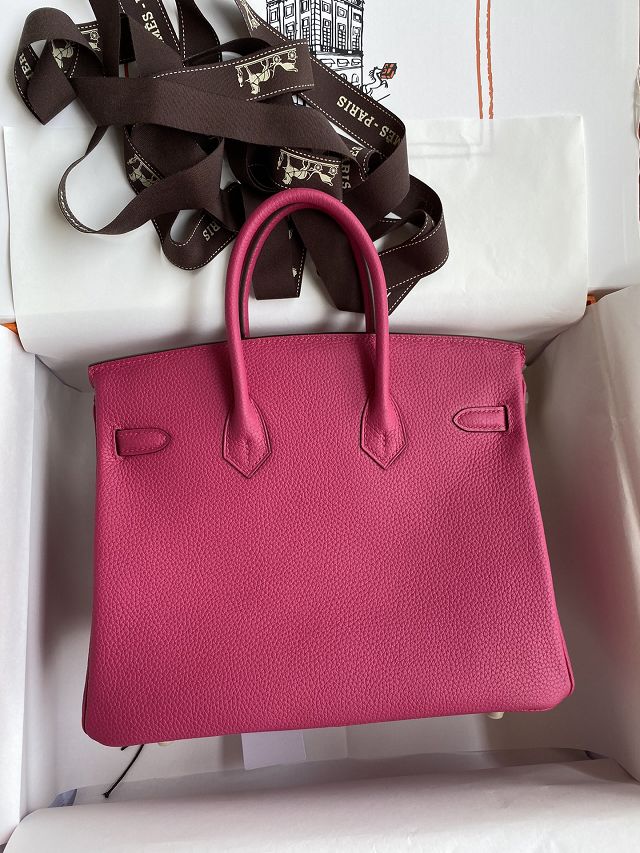 Hermes original togo leather birkin 30 bag H30-1 fuschia