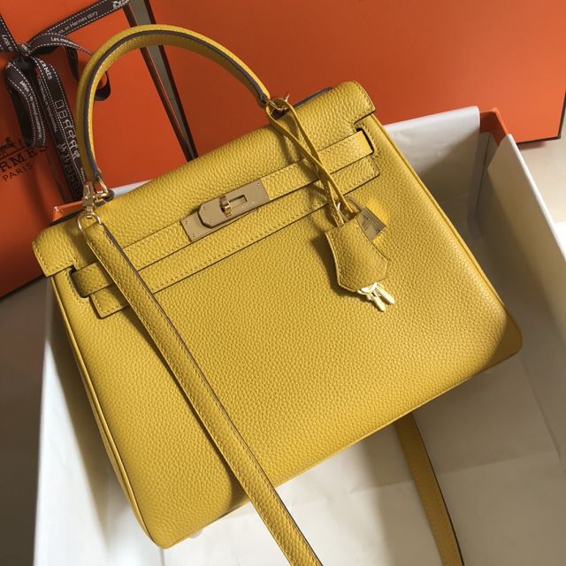 Hermes original togo leather kelly 25 bag K25 amber