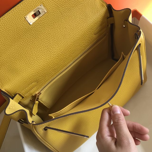 Hermes original togo leather kelly 25 bag K25 amber
