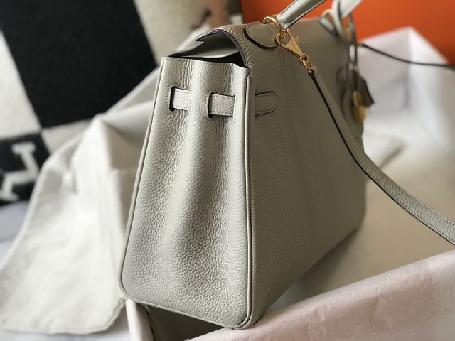 Hermes original togo leather kelly 25 bag K25 grey pearl