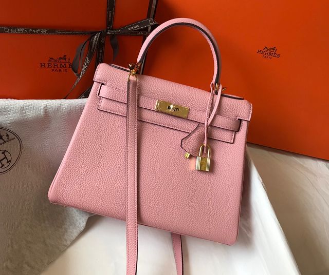 Hermes original togo leather kelly 32 bag K32-1 rose confetti 