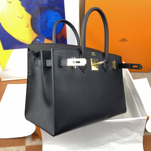 Hermes sellier original epsom leather birkin 35 bag H35-3 black